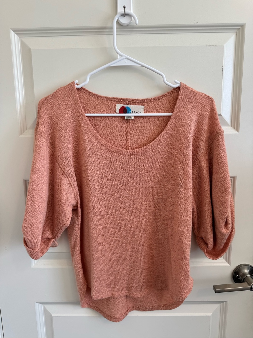 Free People Beach Nani Knit Peach Top